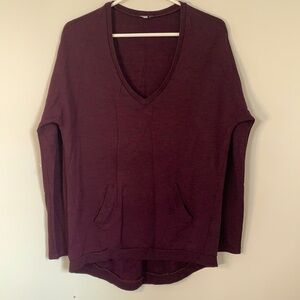 KISMET BURGUNDY LONG SLEEVE V NECK SWEATER SIZE XS